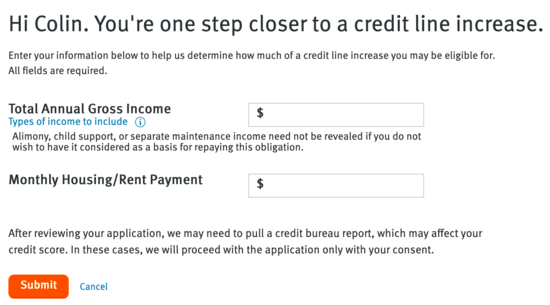 credit limit request