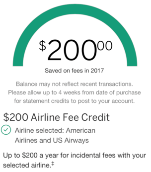 Amex Platinum airline credit