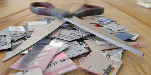 credit card pieces
